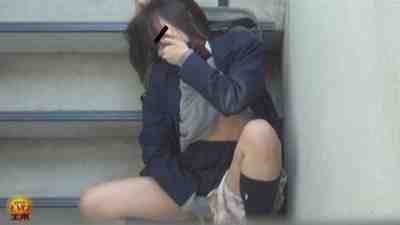 校内隠撮ＪＫ非常階段オナニー